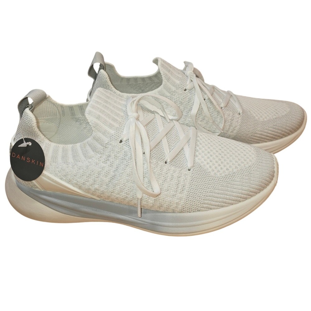 Danskin Flyaway Women's 8 White on White Sneaker Ultra Light Comfort Memory Foam